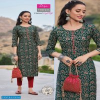 DIYA TRENDZ BLOSSOM VOL 1 CHANDERI PRINTED KURTI WITH RAYON PANT COLLECTION