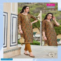 DIYA TRENDZ BLOSSOM VOL 1 CHANDERI PRINTED KURTI WITH RAYON PANT COLLECTION