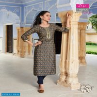 DIYA TRENDZ BLOSSOM VOL 1 CHANDERI PRINTED KURTI WITH RAYON PANT COLLECTION