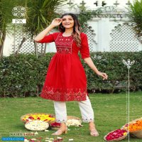 Aradhna PK Maira Vol-1 Wholesale Reyon Work Long Kurti With Pant
