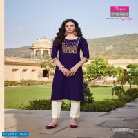 Diya Casual Diaries Vol-3 Wholesale Reyon Long Kurtis