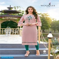 Wooglee Flora Wholesale Reyon Long Kurti Catalogs