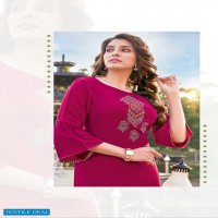 Wooglee Flora Wholesale Reyon Long Kurti Catalogs