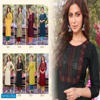 Hariyaali Karlee Wholesale Viscose Silk Long Kurti Catalogs