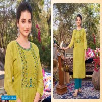 Hariyaali Karlee Wholesale Viscose Silk Long Kurti Catalogs
