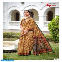 LT FASHIONS MADHUBANI PURE CHANDERI DIGITAL PRINT SAREES