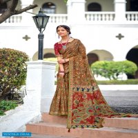 LT FASHIONS MADHUBANI PURE CHANDERI DIGITAL PRINT SAREES