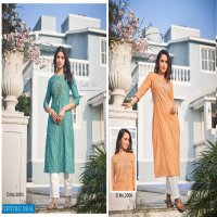 Snapstyle Sunshine Wholesale Long Straight Kurtis With Work