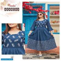 Smylee Akansha Wholesale Manual Embroidered Anarkali Kurtis
