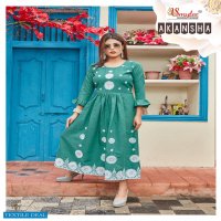 Smylee Akansha Wholesale Manual Embroidered Anarkali Kurtis