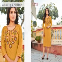 OSSM Sun Shine Wholesale Embroidered Long Kurtis