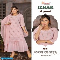 SMYLEE IZHAR FANCY KURTI WITH SHARARA & DUPATTA AVAILABLE AT LOWER PRICE
