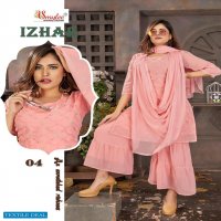 SMYLEE IZHAR FANCY KURTI WITH SHARARA & DUPATTA AVAILABLE AT LOWER PRICE