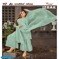 SMYLEE IZHAR FANCY KURTI WITH SHARARA & DUPATTA AVAILABLE AT LOWER PRICE