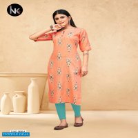 INK 9 Pushpa Vol-2 Wholesale Reyon Fabrics Long Kurtis