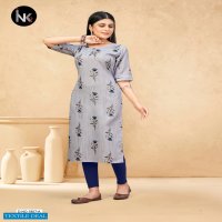 INK 9 Pushpa Vol-2 Wholesale Reyon Fabrics Long Kurtis