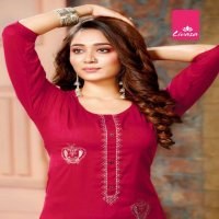 LIVASA KITES RAYON PRINT SIMPLE READYMADE KURTIS
