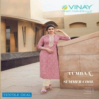 Vinay Tumbaa Summer Cool Wholesale Chanderi Cotton Kurti With Pants
