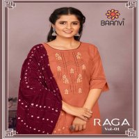 BAANVI RAGA COTTON REGAL LOOK KURTI WITH PANT AND DUPATTA CATALOG