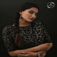DARK CHINON BY ASHIMA FOIL PRINTED CLASSY LOOK SAREES