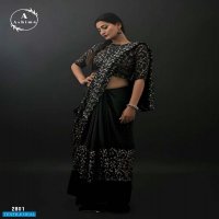 DARK CHINON BY ASHIMA FOIL PRINTED CLASSY LOOK SAREES