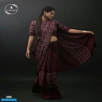 DARK CHINON BY ASHIMA FOIL PRINTED CLASSY LOOK SAREES