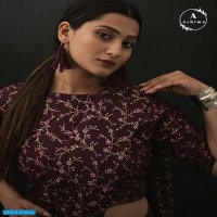 DARK CHINON BY ASHIMA FOIL PRINTED CLASSY LOOK SAREES