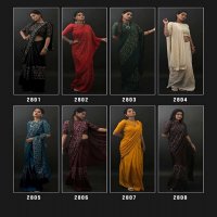 DARK CHINON BY ASHIMA FOIL PRINTED CLASSY LOOK SAREES