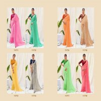 5D PRESENT CHANDNI CHIFFON FANCY SAREE SUPPLIER