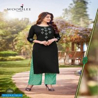 Wooglee Celebration Vol-15 Wholesale Heavy Reyon Kurti With Pants