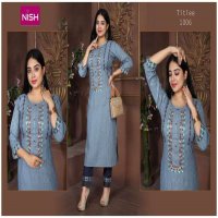 TITLEE BY NISH HEAVY RAYON HEAVY FABRIC TOP PENT KURTI CATALOG WHOLESALER BEST RATE