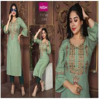 TITLEE BY NISH HEAVY RAYON HEAVY FABRIC TOP PENT KURTI CATALOG WHOLESALER BEST RATE