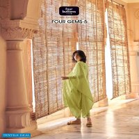 FOUR BUTTONS FOUR GEMS 5 VISCOSE SILK FANCY KURTI WITH BOTTOM & DUPATTA
