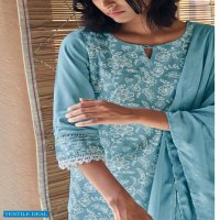 FOUR BUTTONS FOUR GEMS 5 VISCOSE SILK FANCY KURTI WITH BOTTOM & DUPATTA