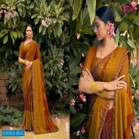 Madhupriya Daastan Wholesale Black China Chiffon Sarees