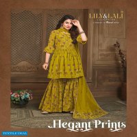 ELEGANT PRINTS BY LILY AND LALI READYMADE MASLIN FANCY GARARA SHARARA SUIT COLLECTION