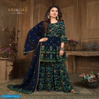 ELEGANT PRINTS BY LILY AND LALI READYMADE MASLIN FANCY GARARA SHARARA SUIT COLLECTION