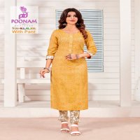 Poonam Colorbar Wholesale Casual Kurti With Pant Catalogs
