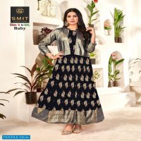 POONAM PRESENT BABY RAYON LONG BIG SIZE GOWN WITH JACKET CONCEPT