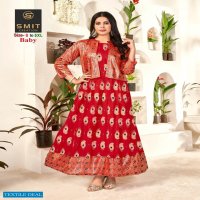 POONAM PRESENT BABY RAYON LONG BIG SIZE GOWN WITH JACKET CONCEPT