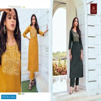 7 Pearl Krystle Wholesale Viscose With Sequence Work Long Kurtis