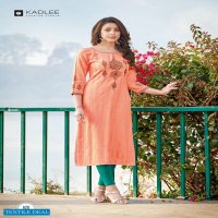 Kadlee Kashish Vol-3 Wholesale Reyon Weaving With Hand Work Long Kurtis
