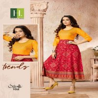 HIRWA SRIVALLI RAYON GHERA KURTI CONCEPT AUTHORIZED SUPPLIER IN SURAT