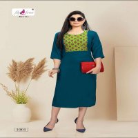 IGNITE BY FLY FREE HEAVY RAYON SLUB WORK KURTI CATALOG WHOLESALER BEST RATE