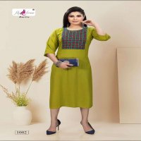 IGNITE BY FLY FREE HEAVY RAYON SLUB WORK KURTI CATALOG WHOLESALER BEST RATE