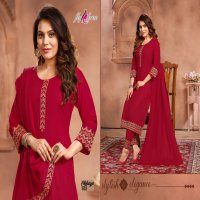 FLY FREE CHHAYA HEAVY RAYON 14KG OP PANT AND DUPATTA 2 SIDE BORDER WORK READYMADE SUIT CATALOG WHOLESALER BEST RATE