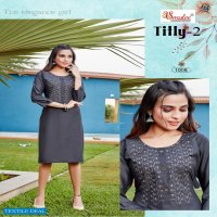 Smylee Titly Vol-2 Wholesale Heavy Reyon Slub Work Long Kurtis