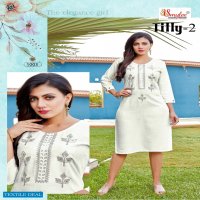 Smylee Titly Vol-2 Wholesale Heavy Reyon Slub Work Long Kurtis