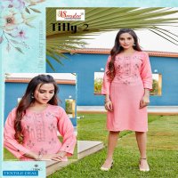 Smylee Titly Vol-2 Wholesale Heavy Reyon Slub Work Long Kurtis