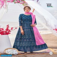 BLUE HILLS WALKWAY DUPATTA EDITION VOL 3 GOWN WITH DUPATTA CLASSIC PRINTS
